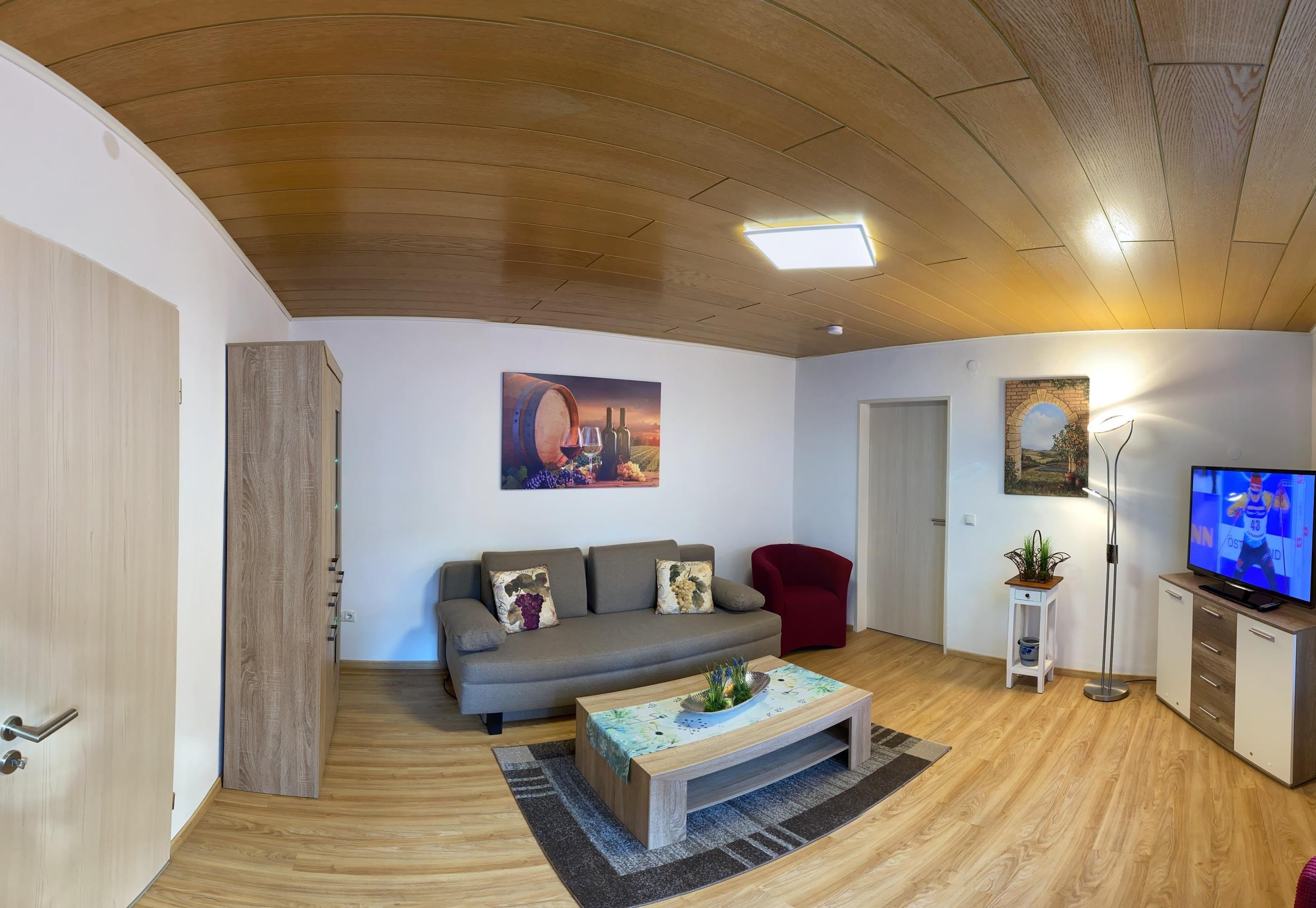 Foto: Wohnzimmer mit großem SAT-TV